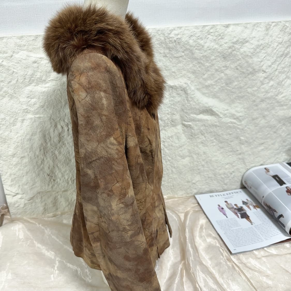 빈티지 폭스퍼칼라 맵느낌 되지가죽자켓 상품이미지2