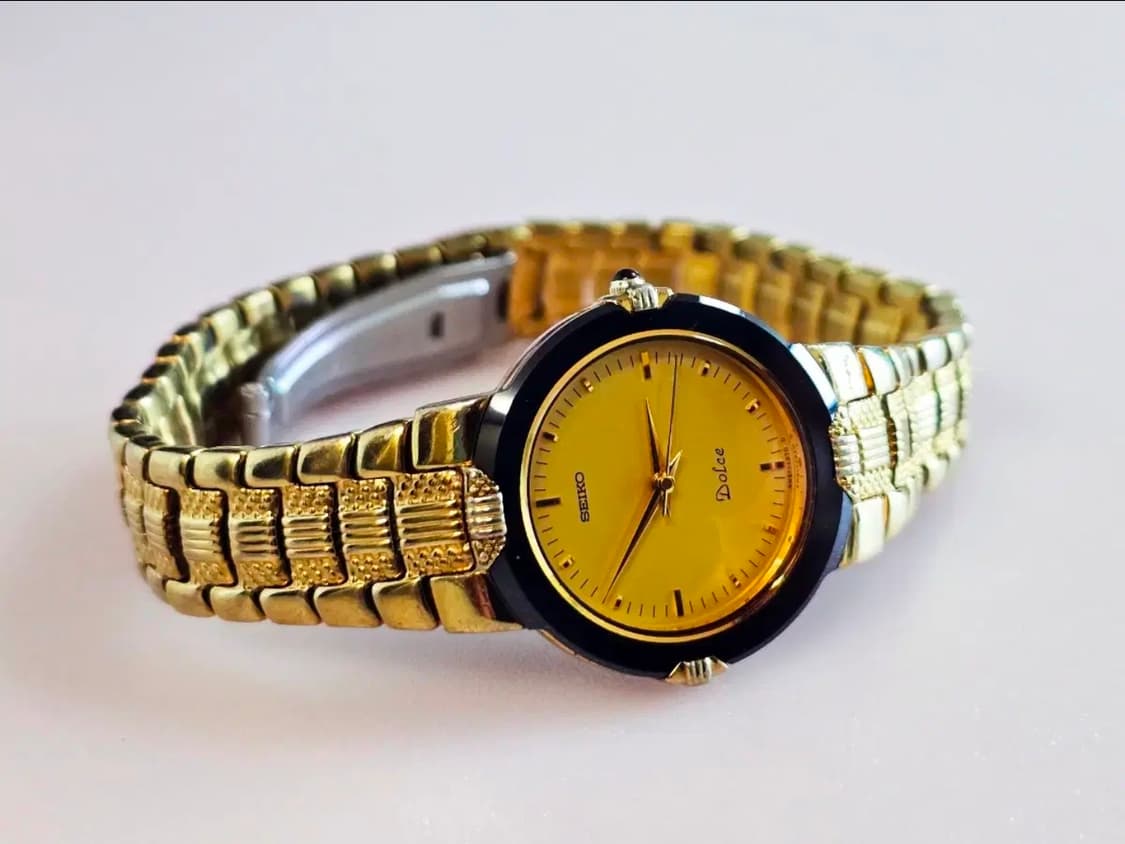 세이코 돌체(Seiko Dolce) 고급 금장 세라믹 드레스 워치 상품이미지6