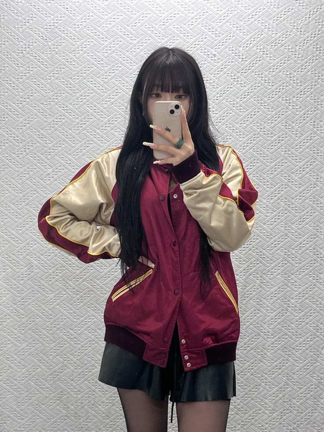 챔피온 레트로 90's 새틴 리버시블 바시티 자켓 L C09949 상품이미지1