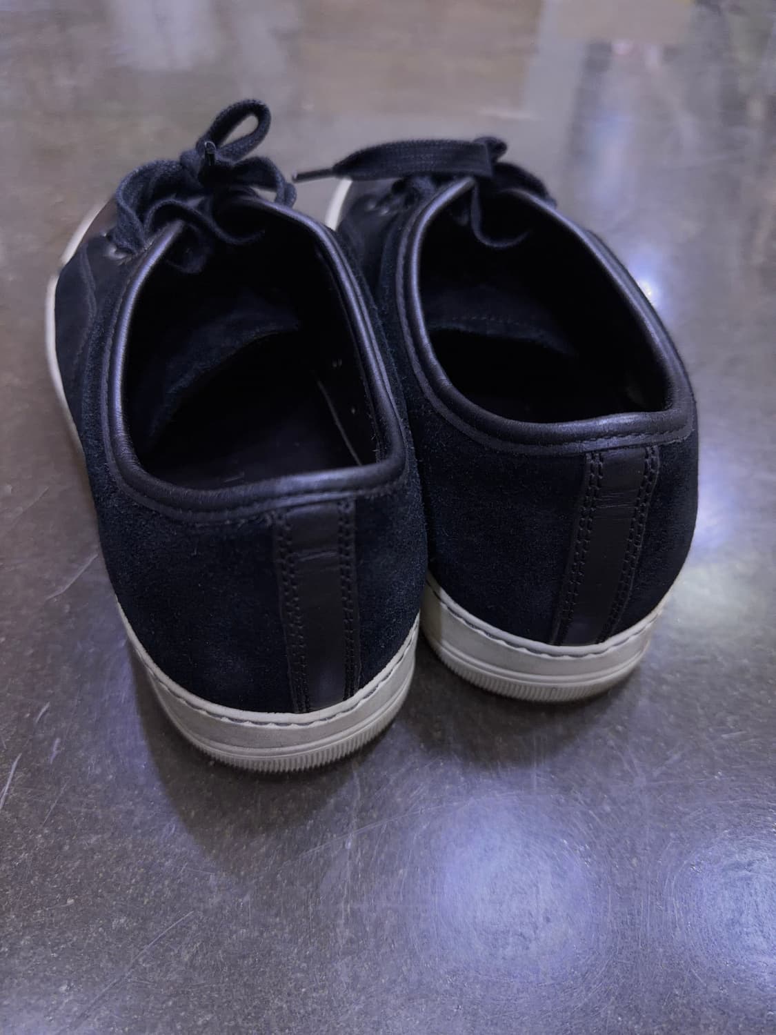 랑방 벨루어 스웨이드 레더 블랙 스니커즈 6 (250) 상품이미지7