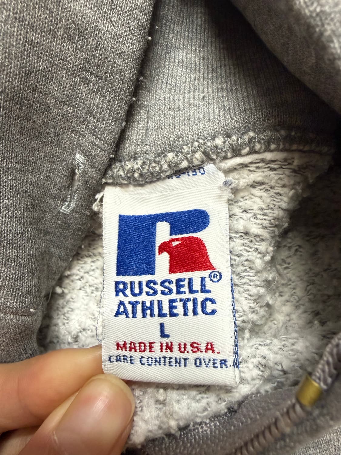 90s Russel Athletic 집업 usa 그레이 L 상품이미지3