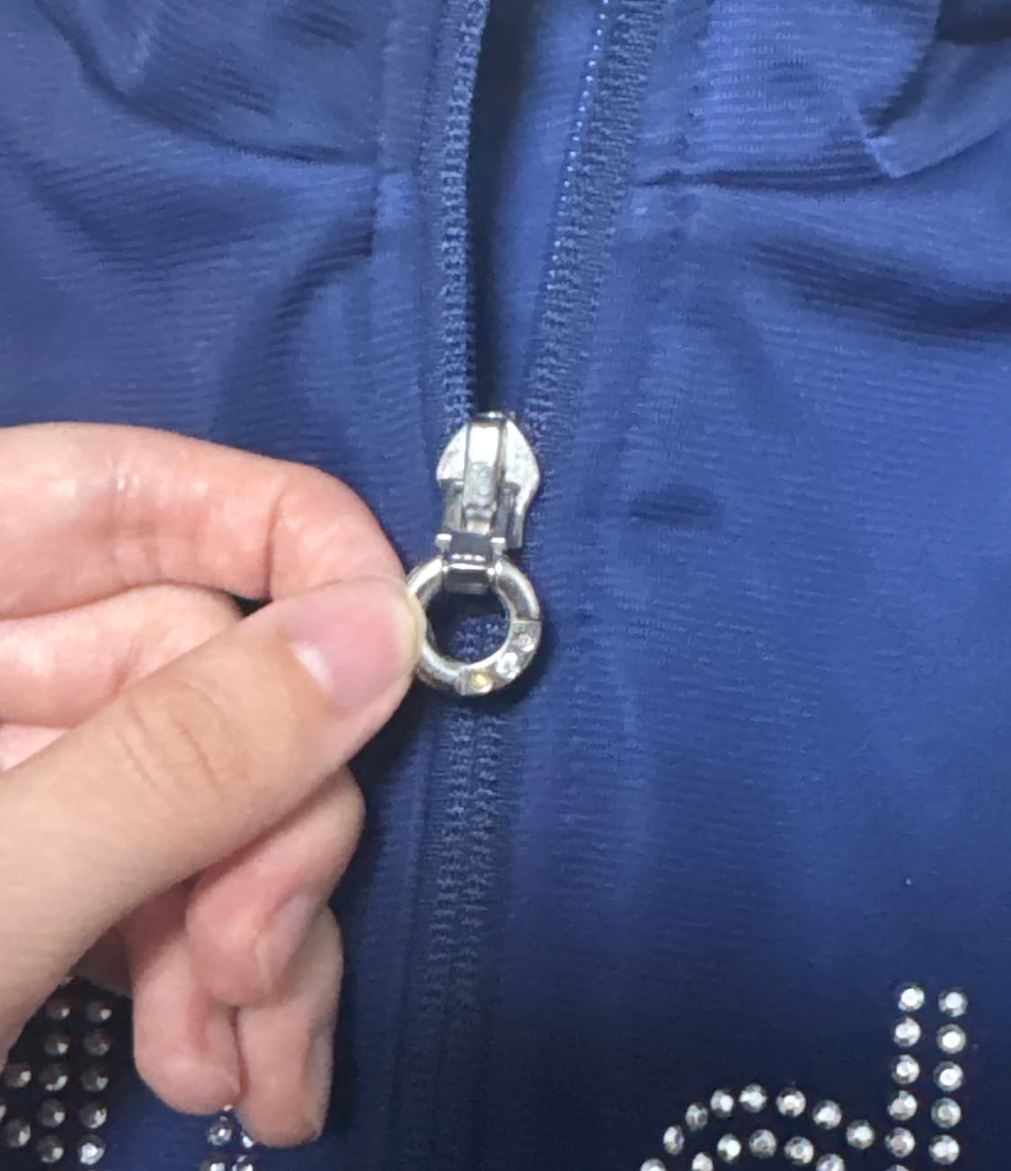 [~2.12]아디다스 빈티지 y2k  큐빅 네이비 핑크 트랙 져지 상품이미지4