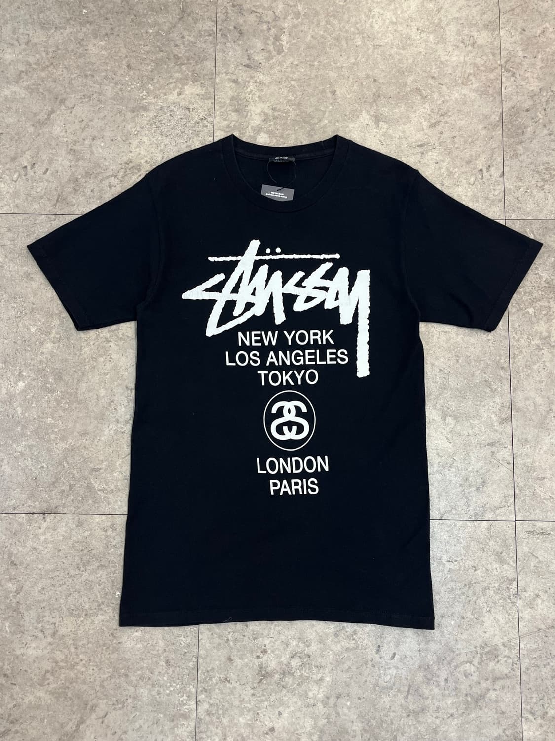 스투시 월드투어 반팔티 블랙 S #csz3812 상품이미지4
