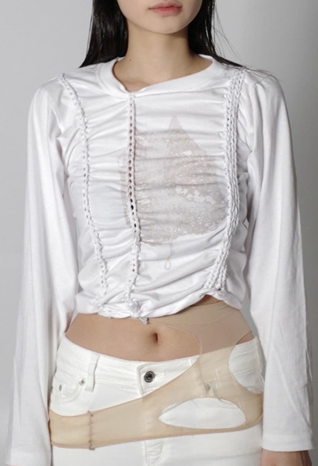 태 taae 001 셔링 롱슬리브 T 상품이미지1