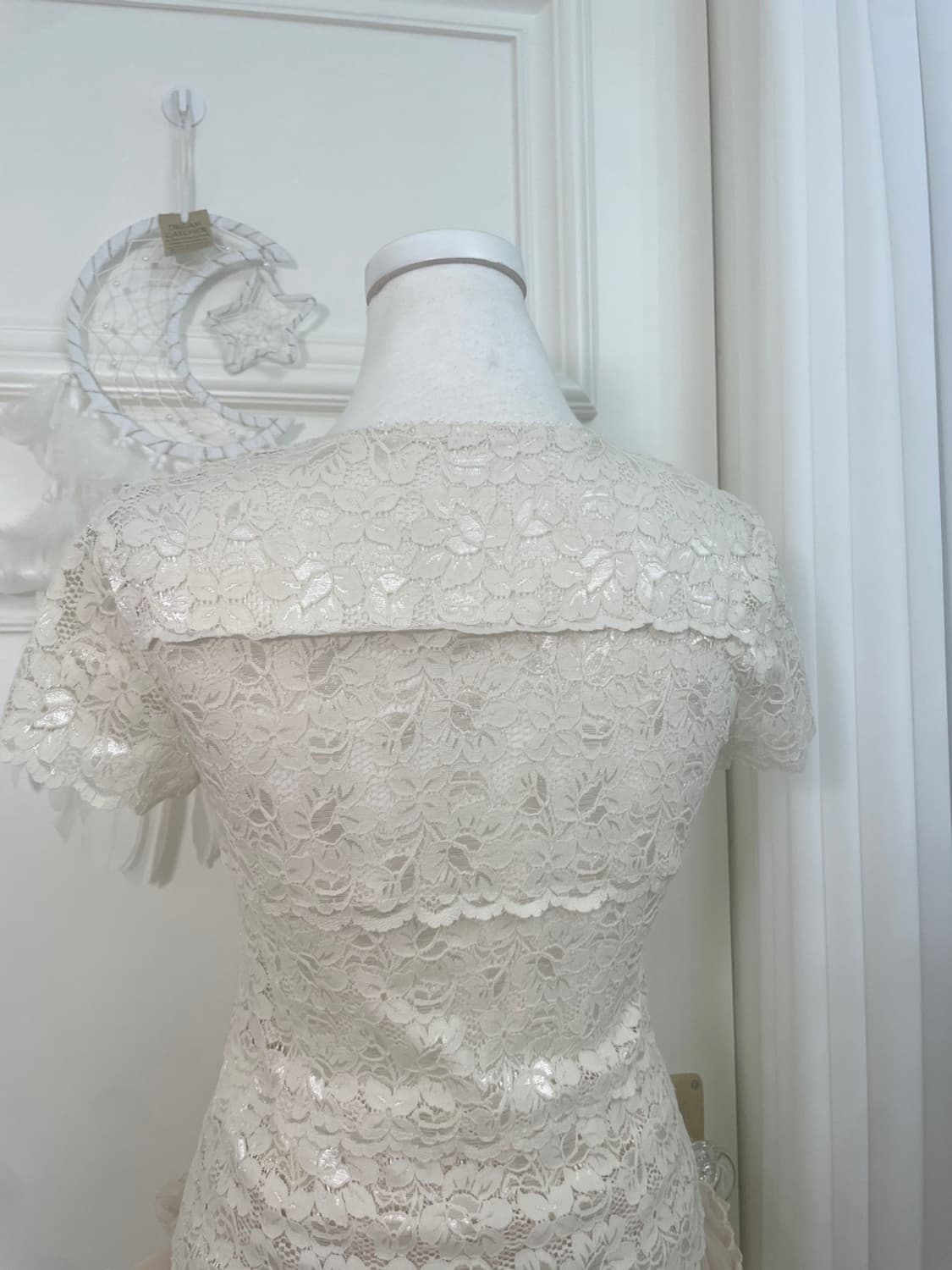 ivory bolero cardigan&beigw lace half to 상품이미지8