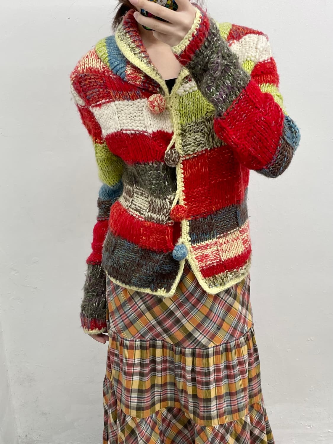 하구미 컬러 버튼 니트  상품이미지5