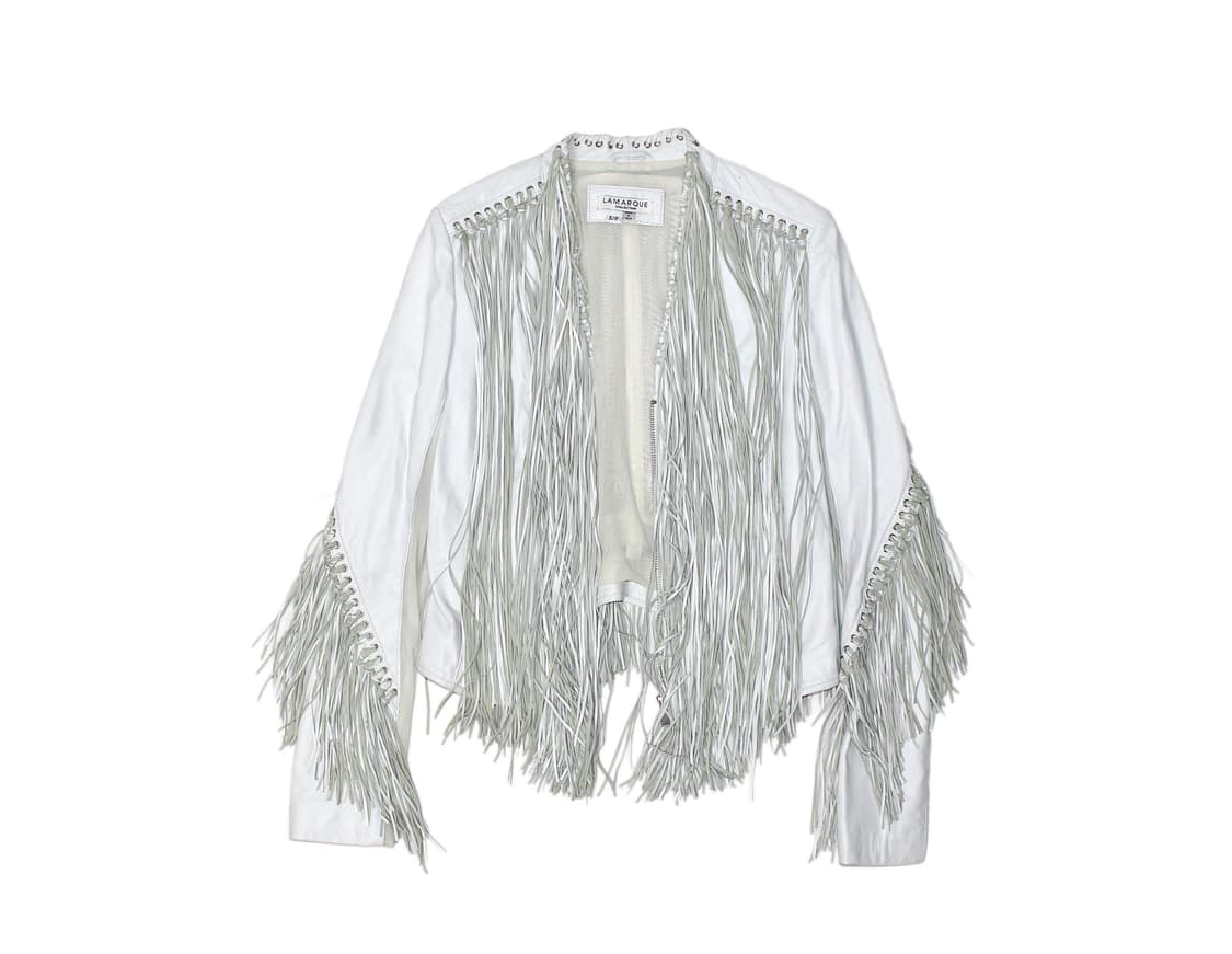 LAMARQUE Fringe Leather Jacket 상품이미지1