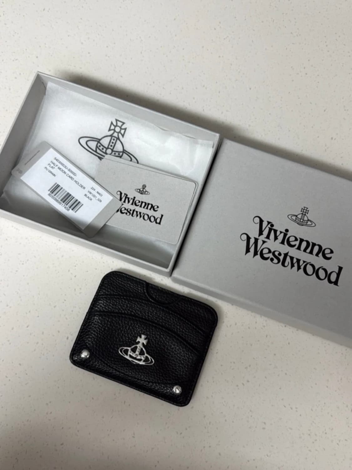 비비안 웨스트우드 하프문 카드지갑 블랙 상품이미지2