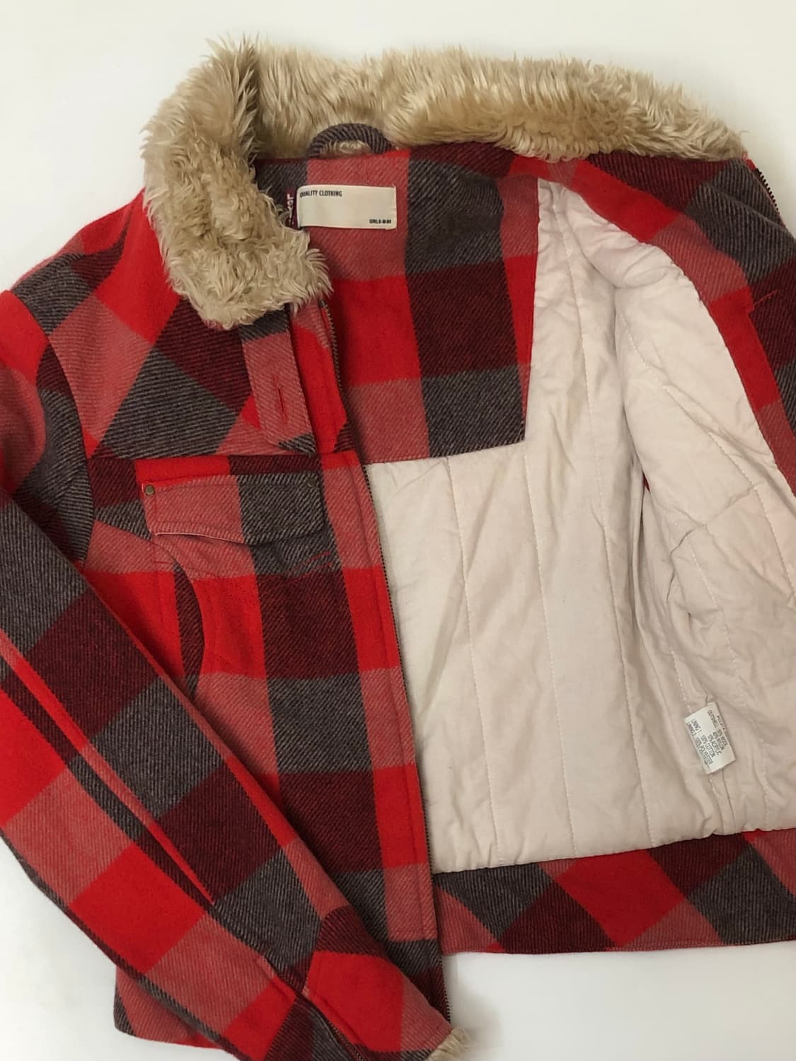 Levi's 리바이스 버팔로 레드 체크 퍼 자켓  상품이미지4