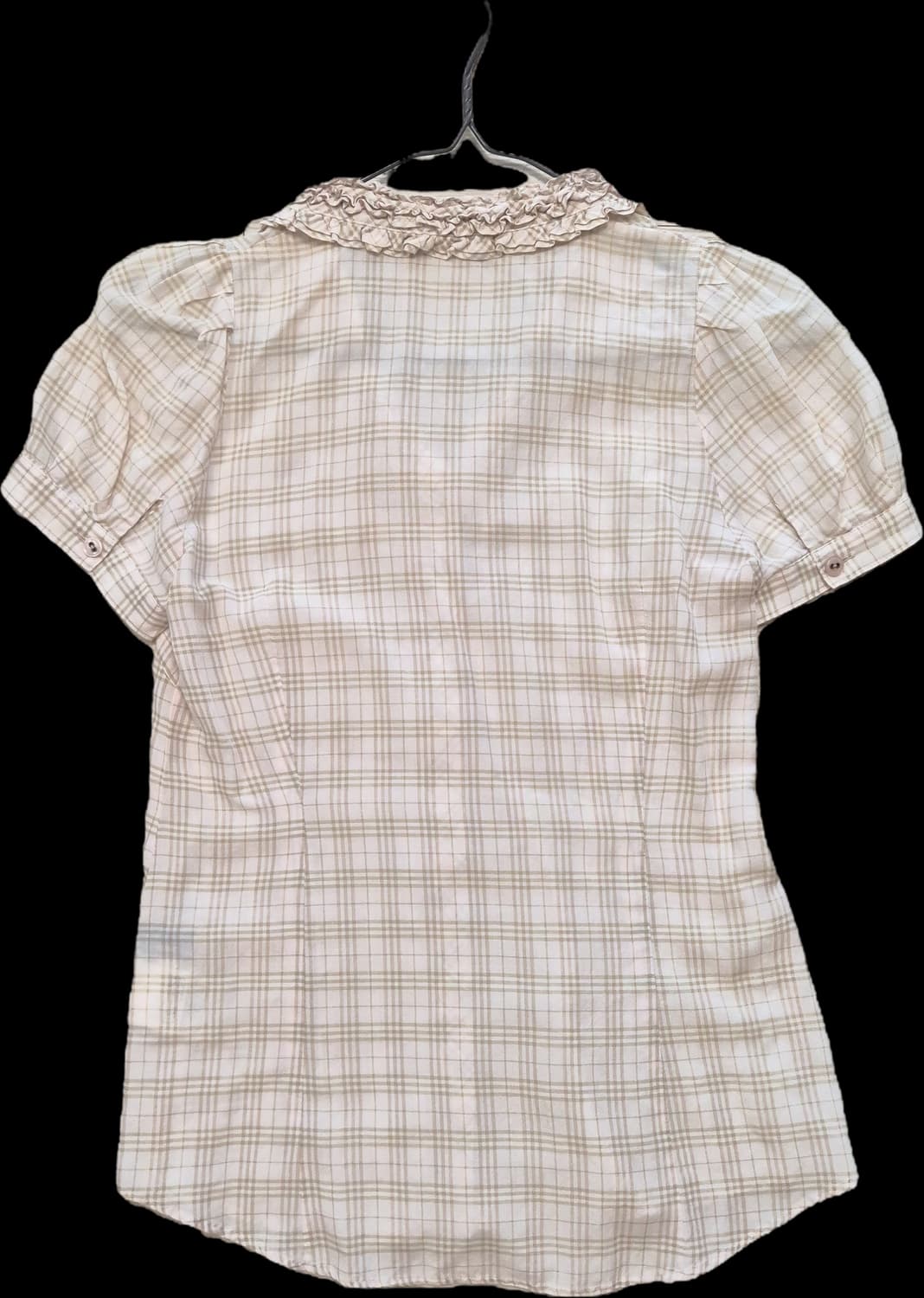 버버리 블루라벨 핑크베이지 프릴 블라우스, 36사이즈 상품이미지3