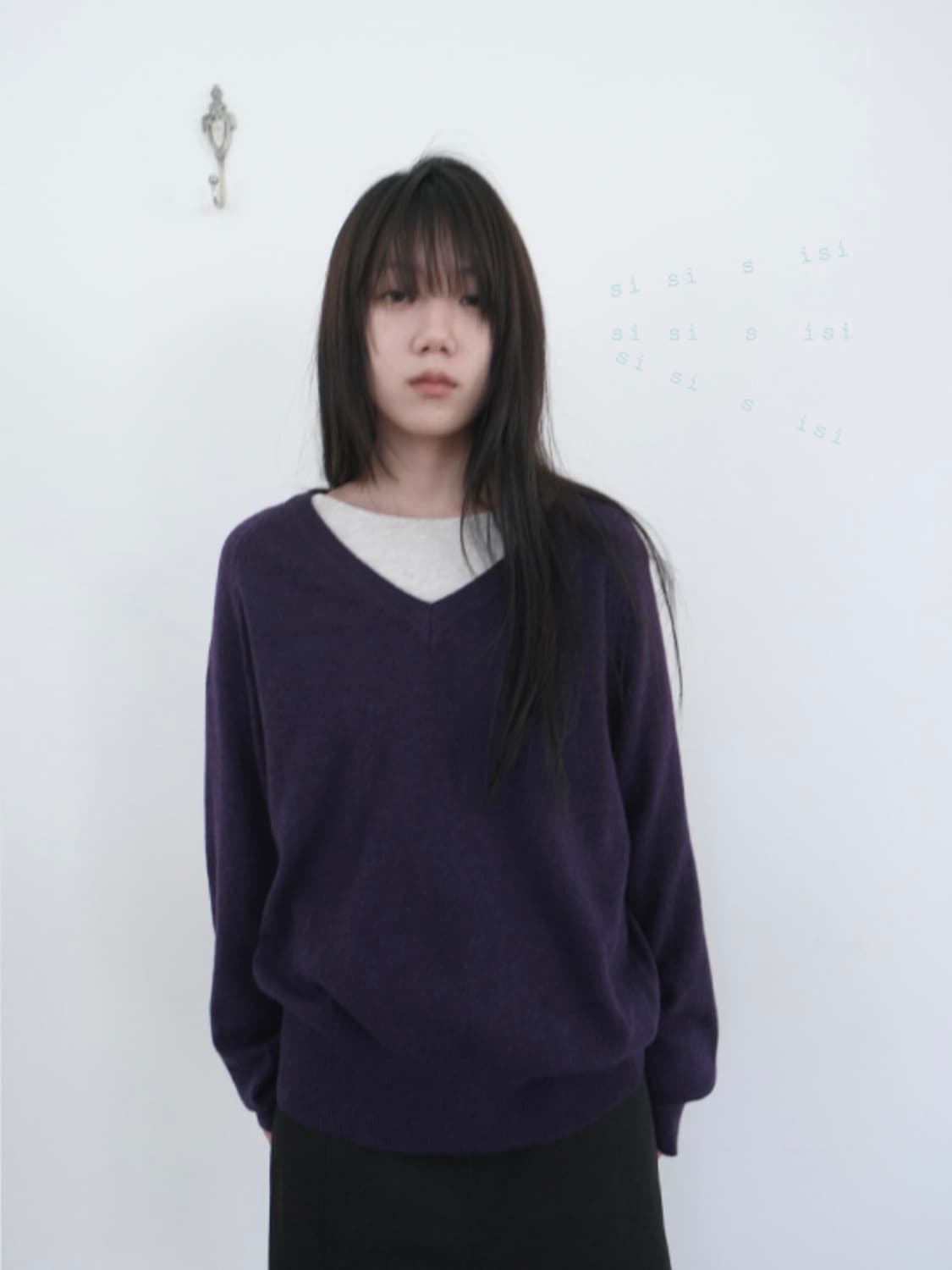 퍼플 니트 상품이미지1