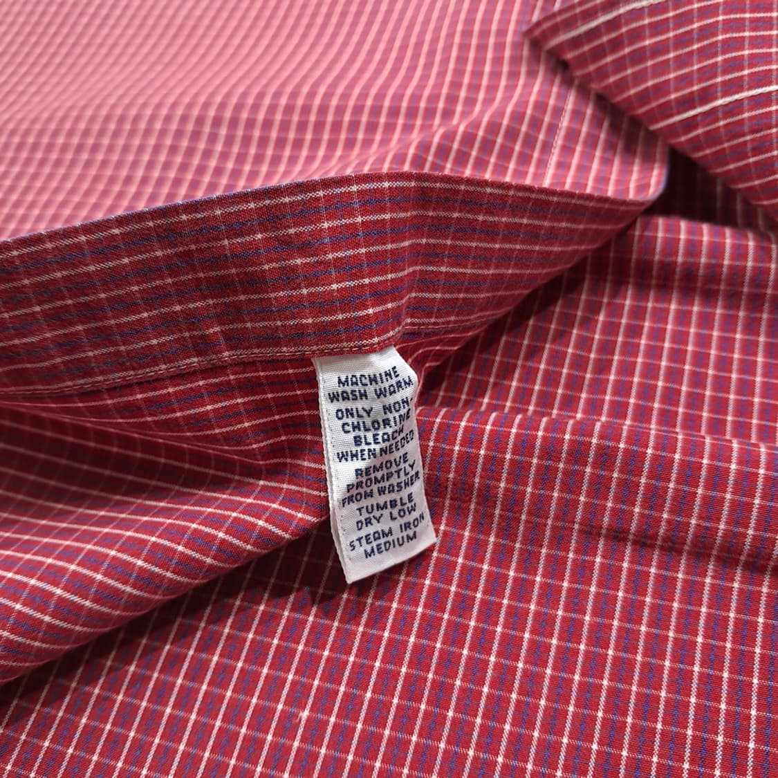 CL443 L 폴로 90s 코튼 마이크로 체크 버건디 셔츠 남방 상품이미지5