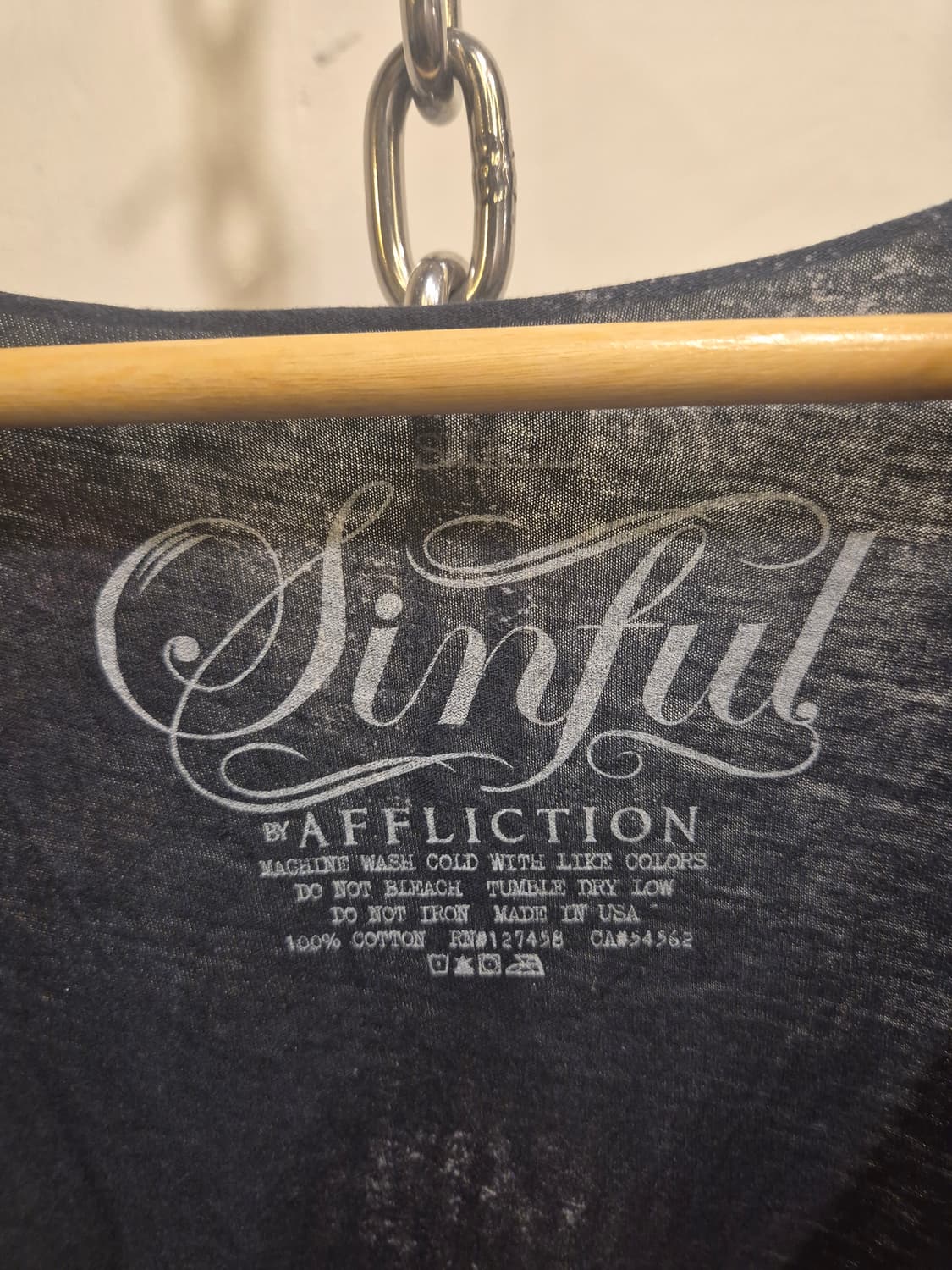 핑크 크로스 큐빅 그레이 워싱 티셔츠 y2k 펑크 갸루 상품이미지5