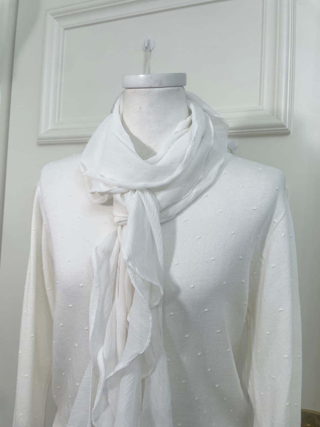 white ruffle chiffon scarf 상품이미지4