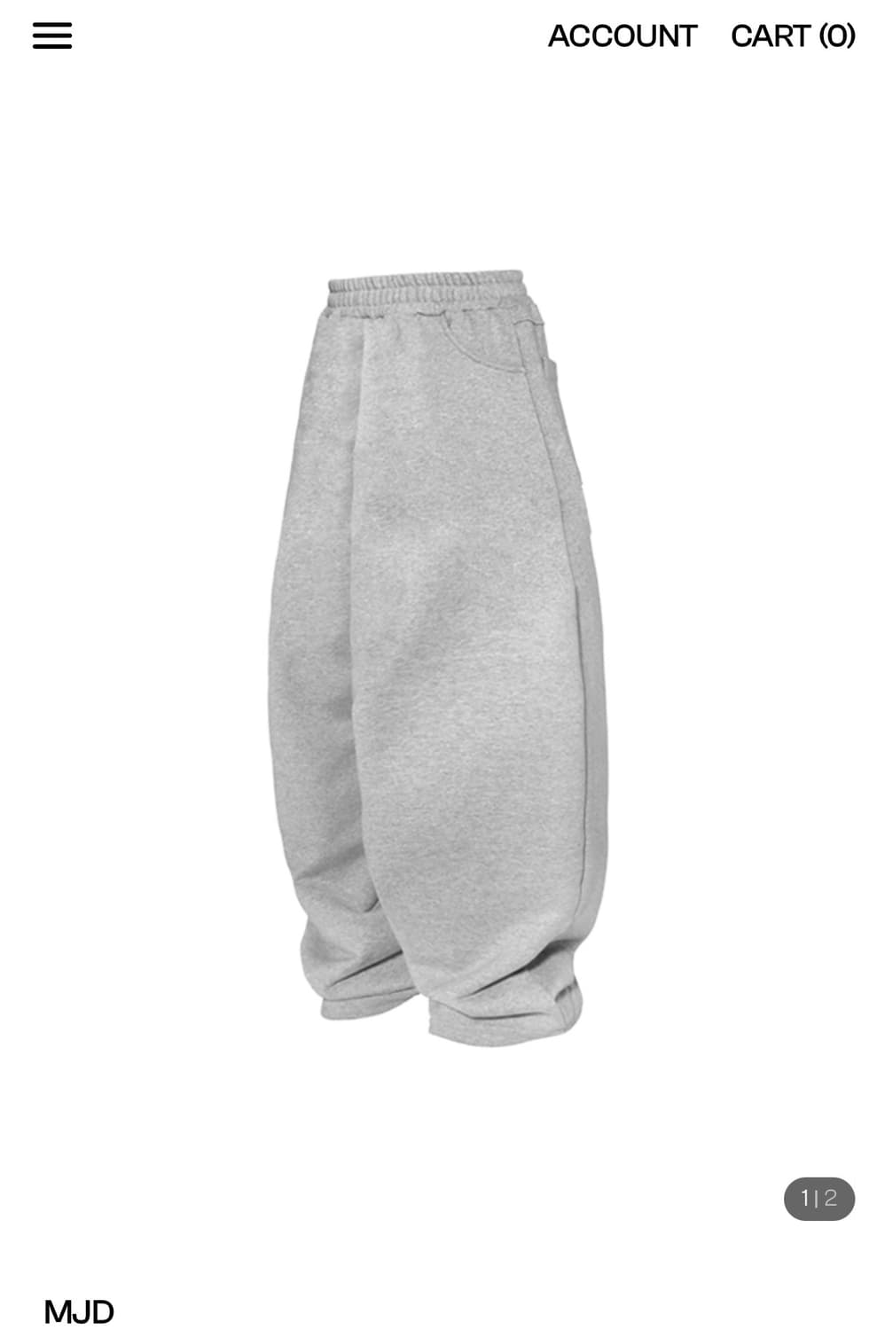 [OS] MJD 엠제이디 에브리데이 헤비 스웻 배기 팬츠 그레이 상품이미지1