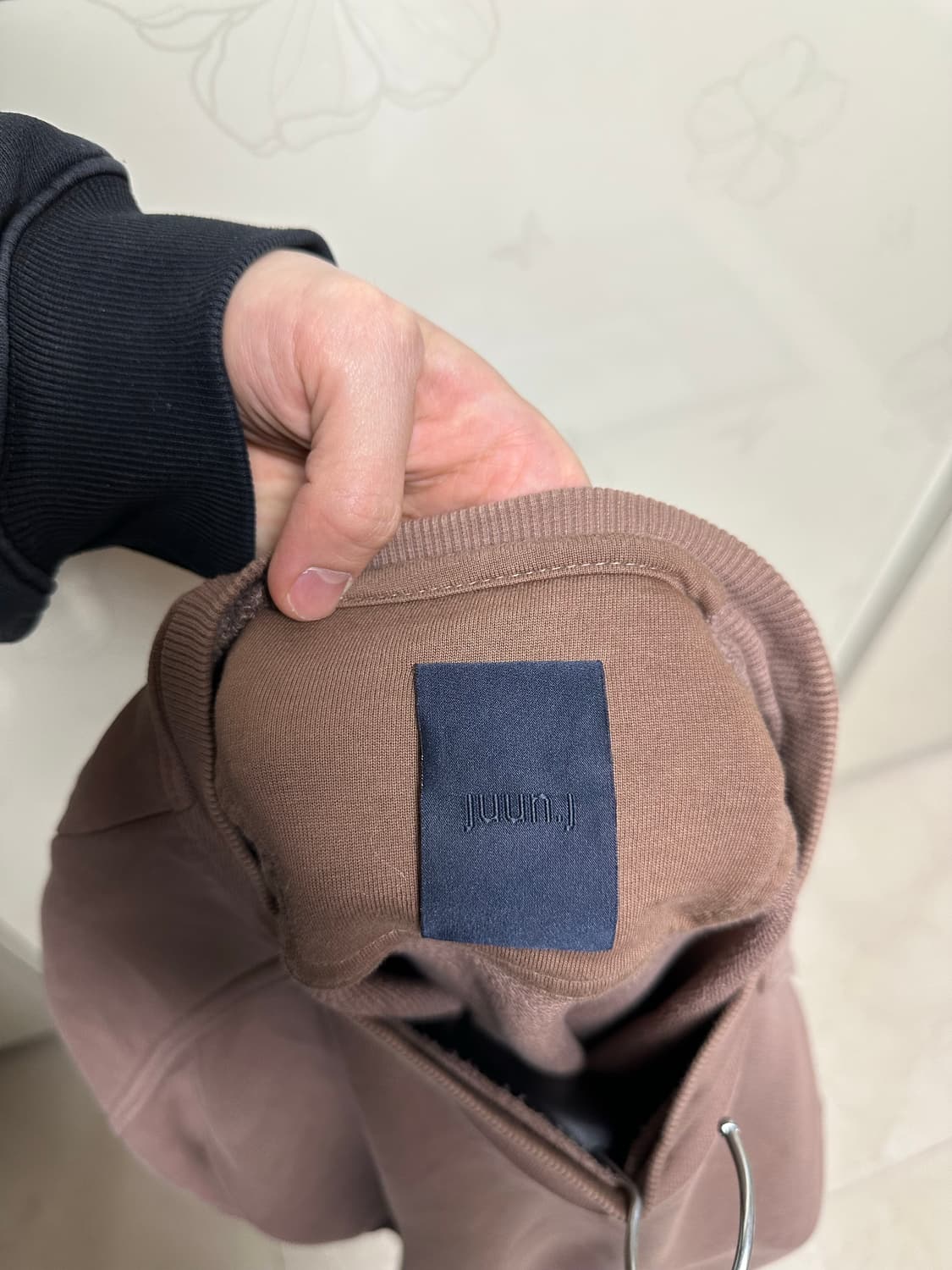 준지 어깨 덧방 맨투맨 브라운 M 상품이미지3