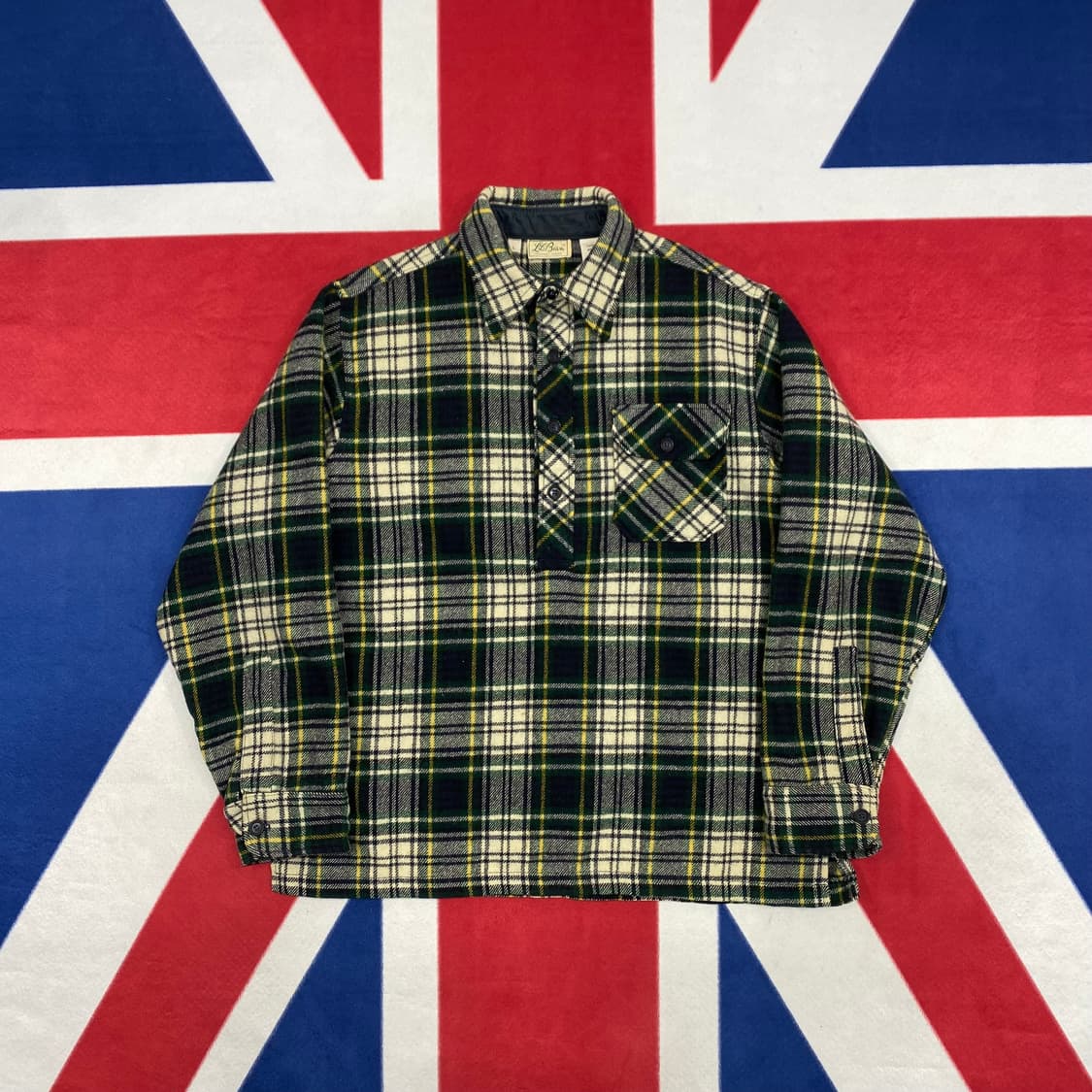 엘엘빈 하프버튼 플란넬셔츠 L 상품이미지1