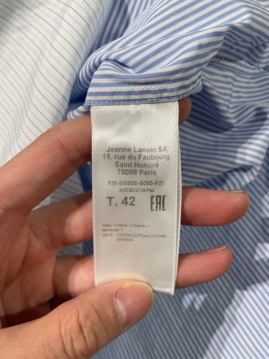 랑방 투 톤 스플릿 스트라이프 코튼 오버 셔츠 상품이미지8