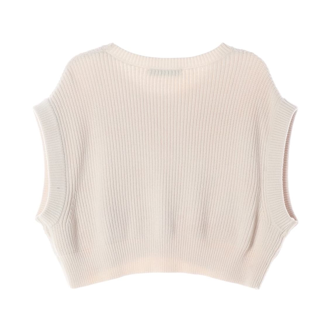 ZARA 크림 골지 크롭 슬리브리스 베스트 M 상품이미지2