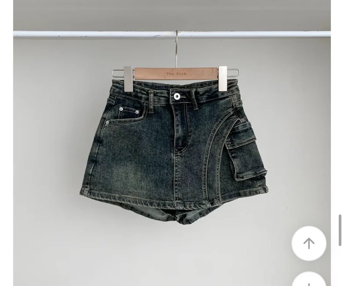랩 워싱 데님 카고 마이크로 미니 스커트 숏팬츠 상품이미지3