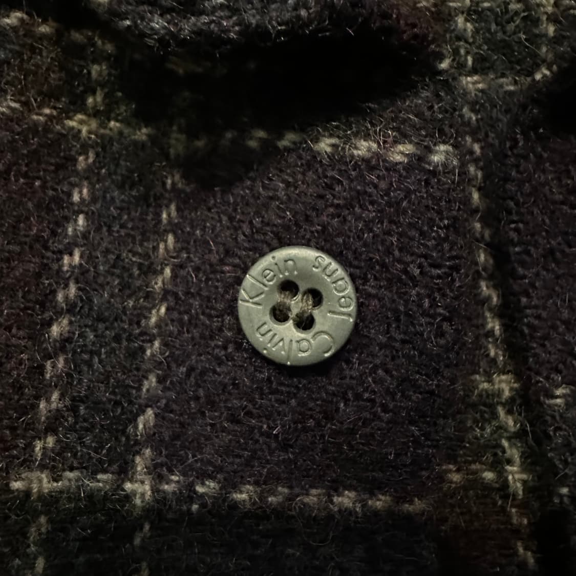 90s Italy 캘빈클라인 Calvin Klein 헤비 울 체크셔츠 상품이미지5