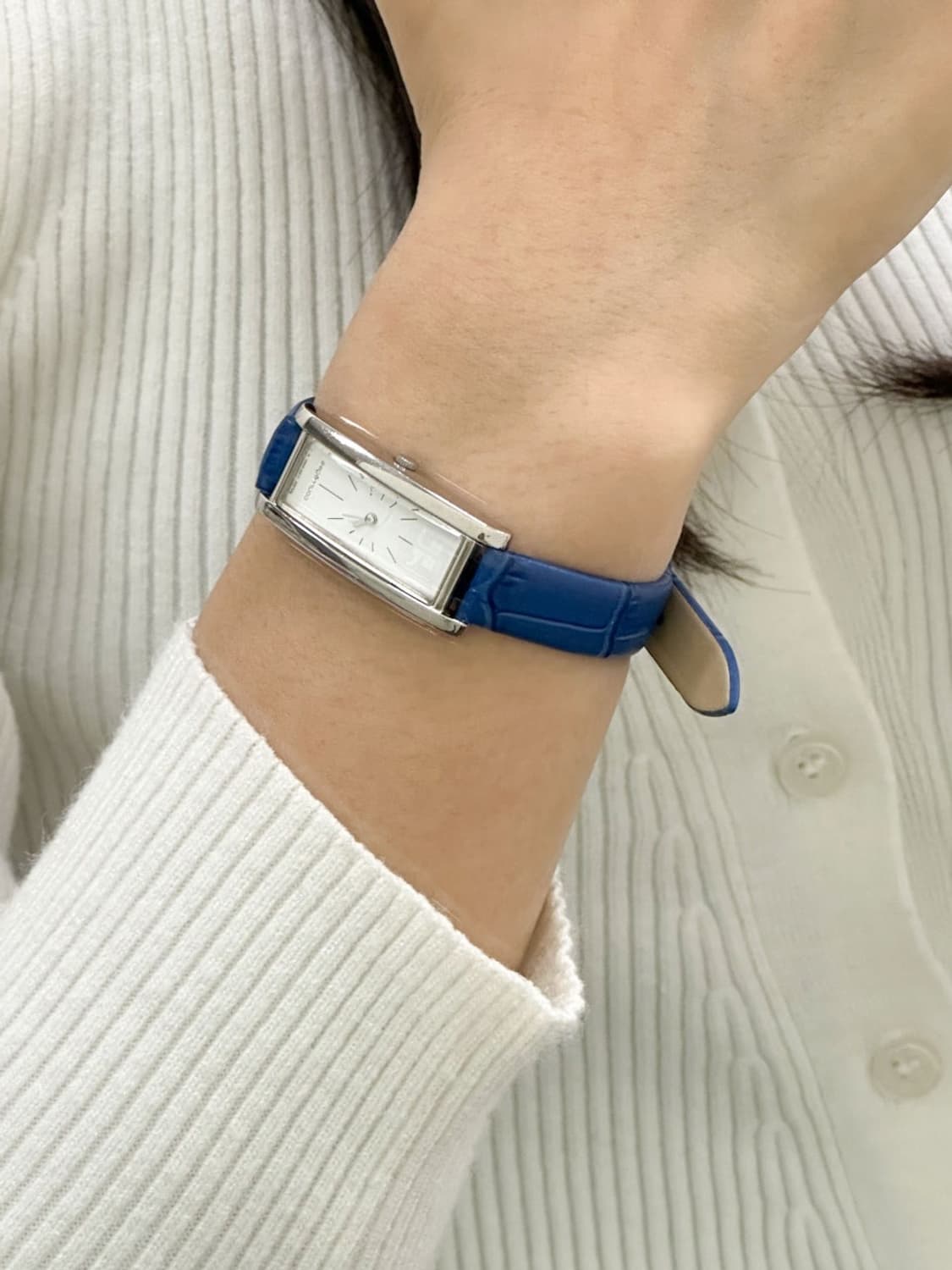 courreges / 꾸레쥬 블루 스트랩 렉탱귤러 쿼츠 시계  상품이미지10