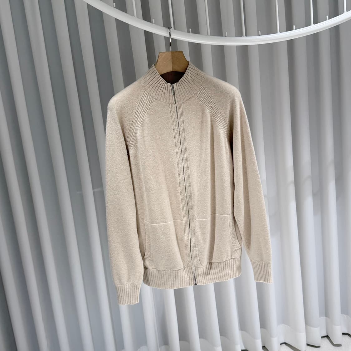 (A+/L) / 로로피아나 베이비 캐시미어 니트 집업 자켓 베이지 상품이미지3