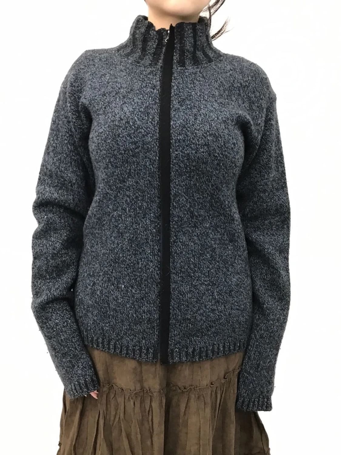 JPN Wool Blend Zip Knit Cardigan 상품이미지2