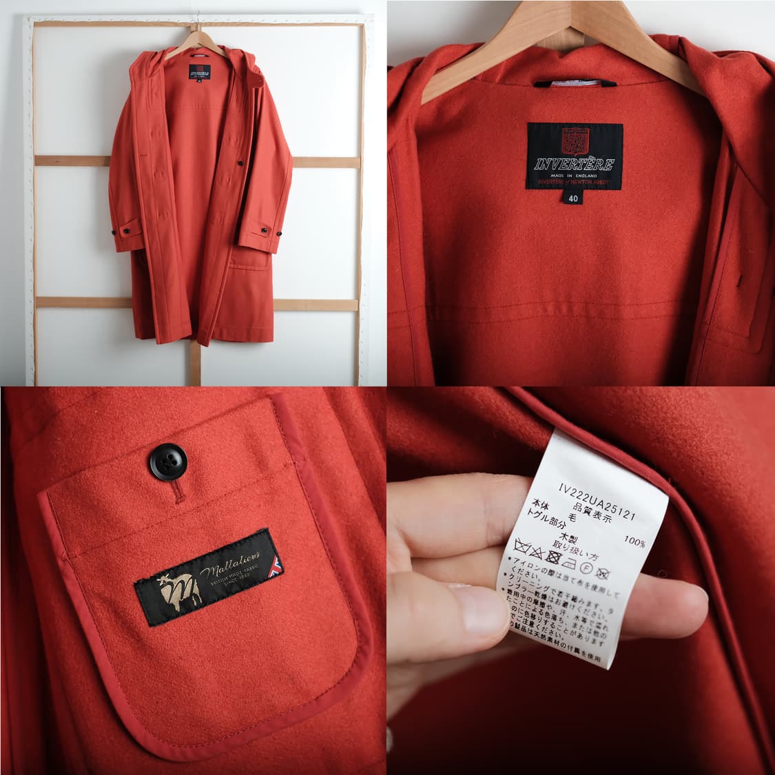 인버티어 말라리우스 Mallalieus 롱 더플 코트 40사이즈 상품이미지10