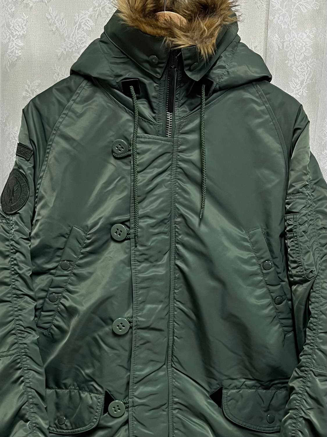 L) 쇼트 Schott 밀리터리 야상 패딩 그린 상품이미지3