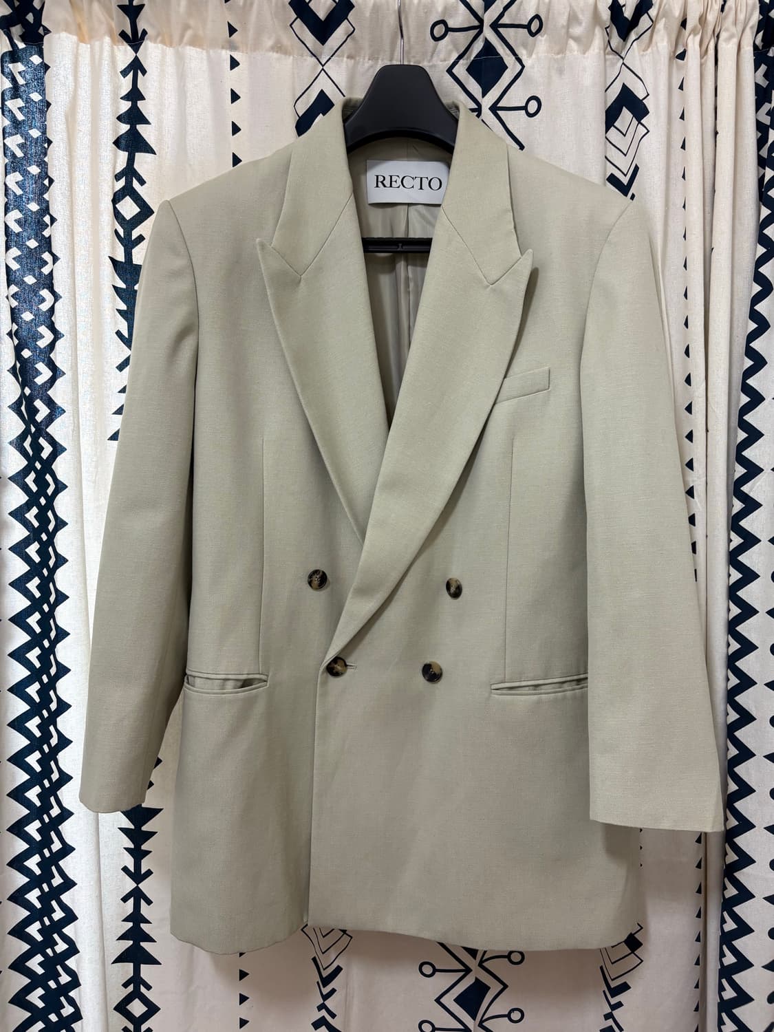 렉토 버진 울 오버핏 더블 보트 자켓 라이트 카키 상품이미지2