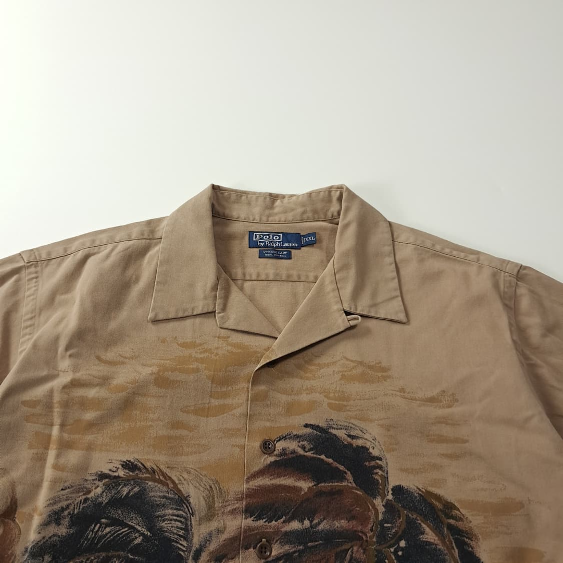 CK221 2XL 폴로 90s 빈티지캠프 브라운 하와이안 반팔 셔츠 남 상품이미지2