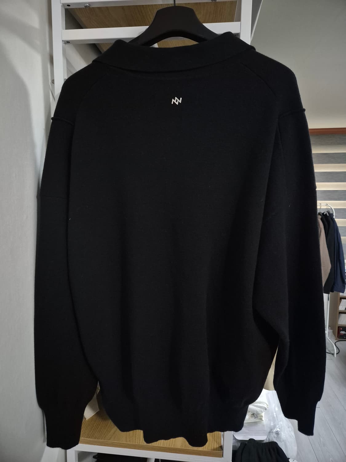 송지오옴므 지제로 팬서 오픈카라 니트 M 블랙 상품이미지2