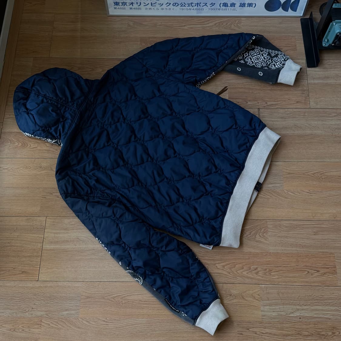 캐피탈 플리스 니트 반다나 비부악 후디드 블루종 네이비 3 상품이미지2