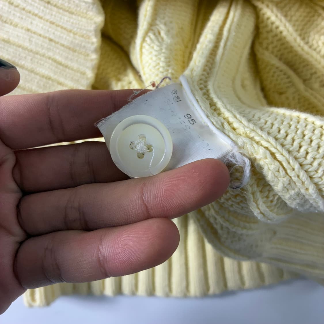 Polo  폴로 랄프로렌 자수 코튼 옐로우 꽈배기니트 가디건  상품이미지5