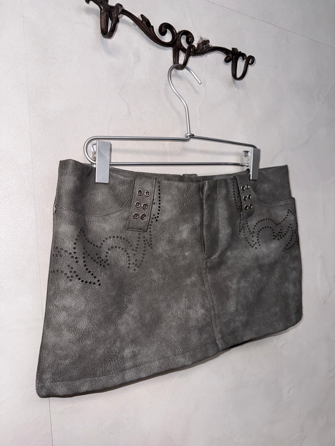 Gray tie dye low rise western mini skirt 상품이미지2
