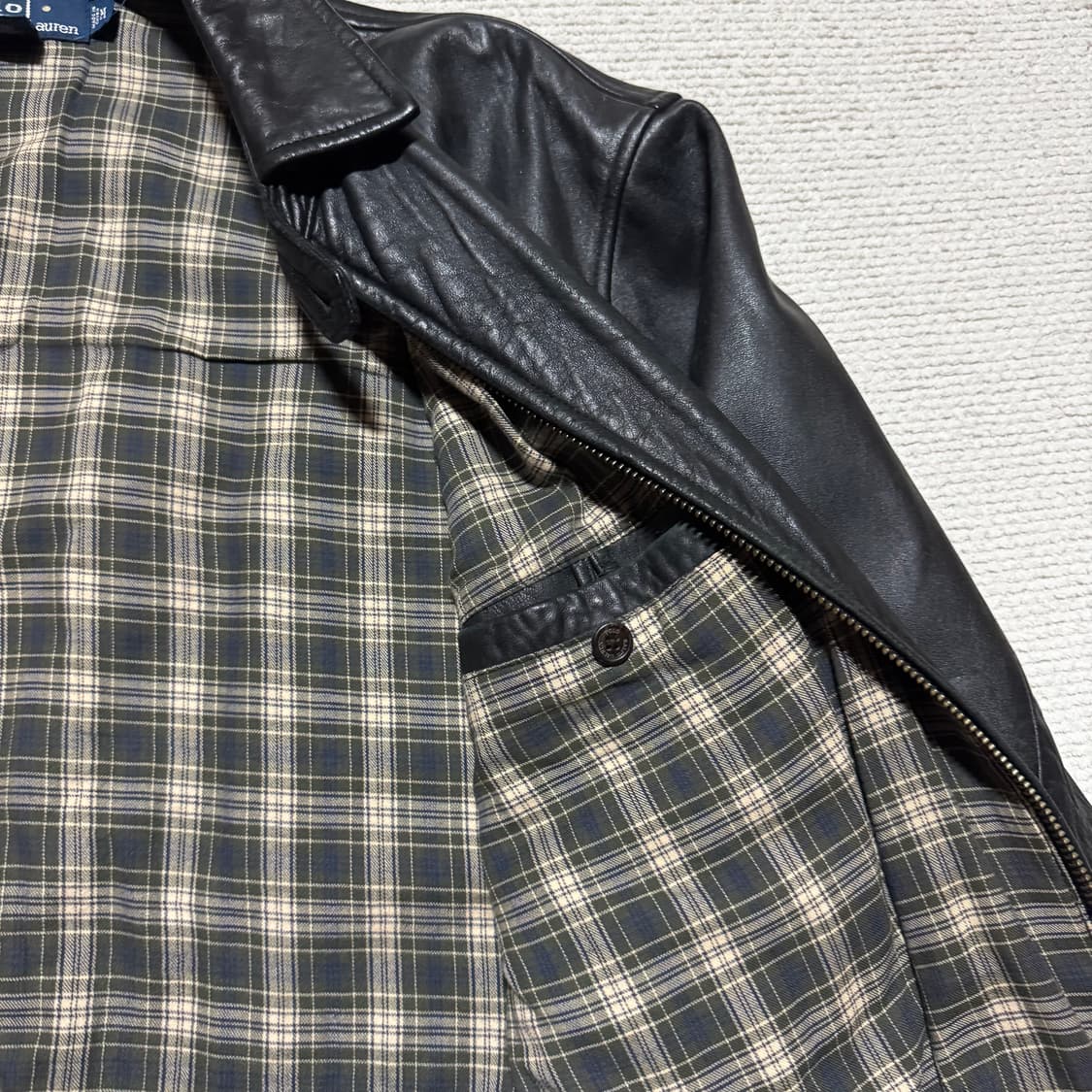 90s 폴로랄프로렌 블랙 레더자켓 M 상품이미지4
