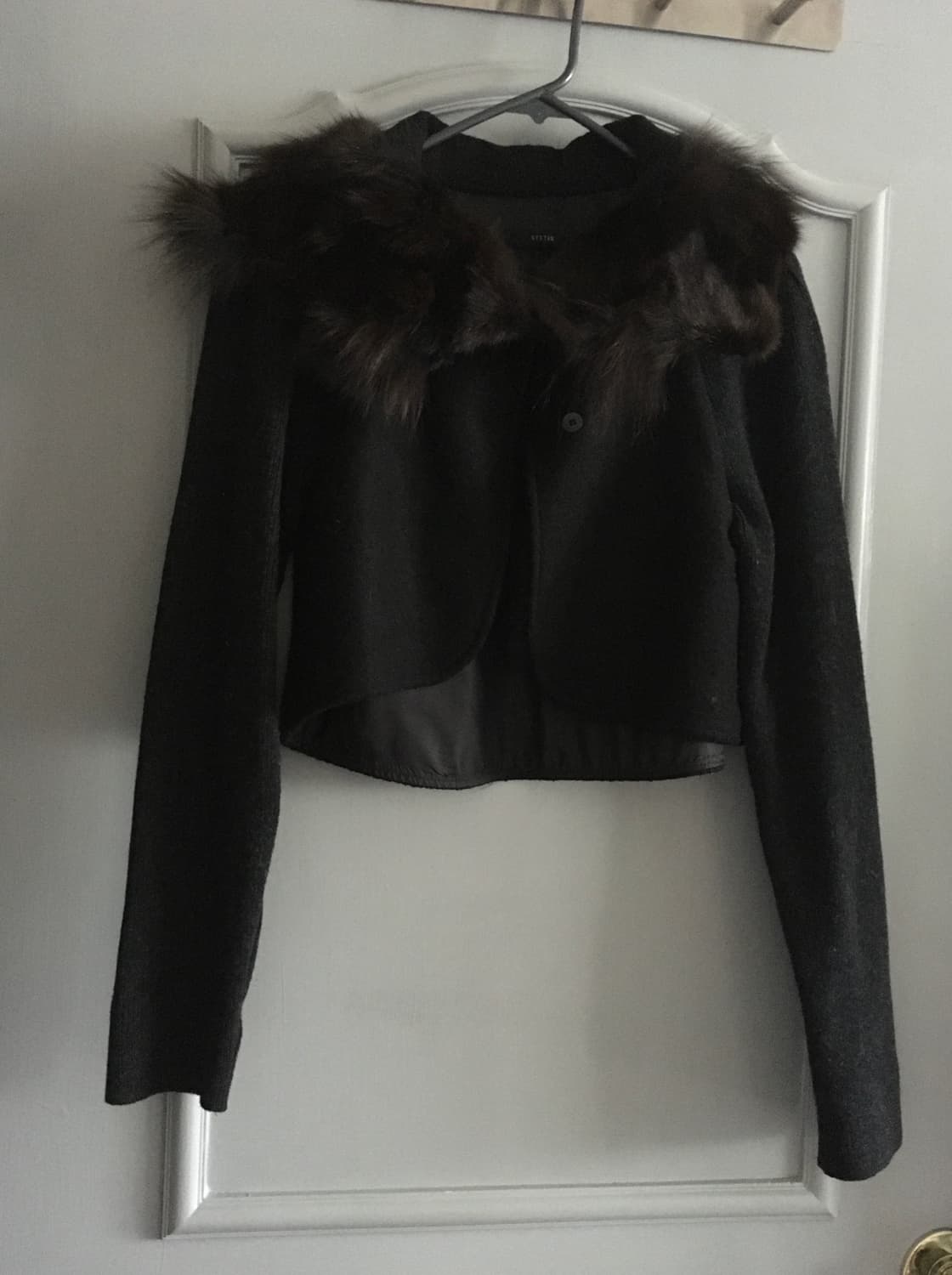 시스템 여우털 크롭 자켓 가디건 44-55 상품이미지3