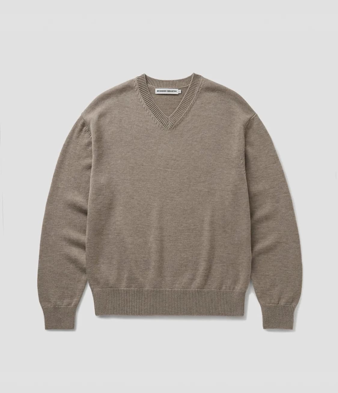 [M] 브랜디드 클라우드 슈퍼파인 브이넥 니트 베이지 상품이미지1