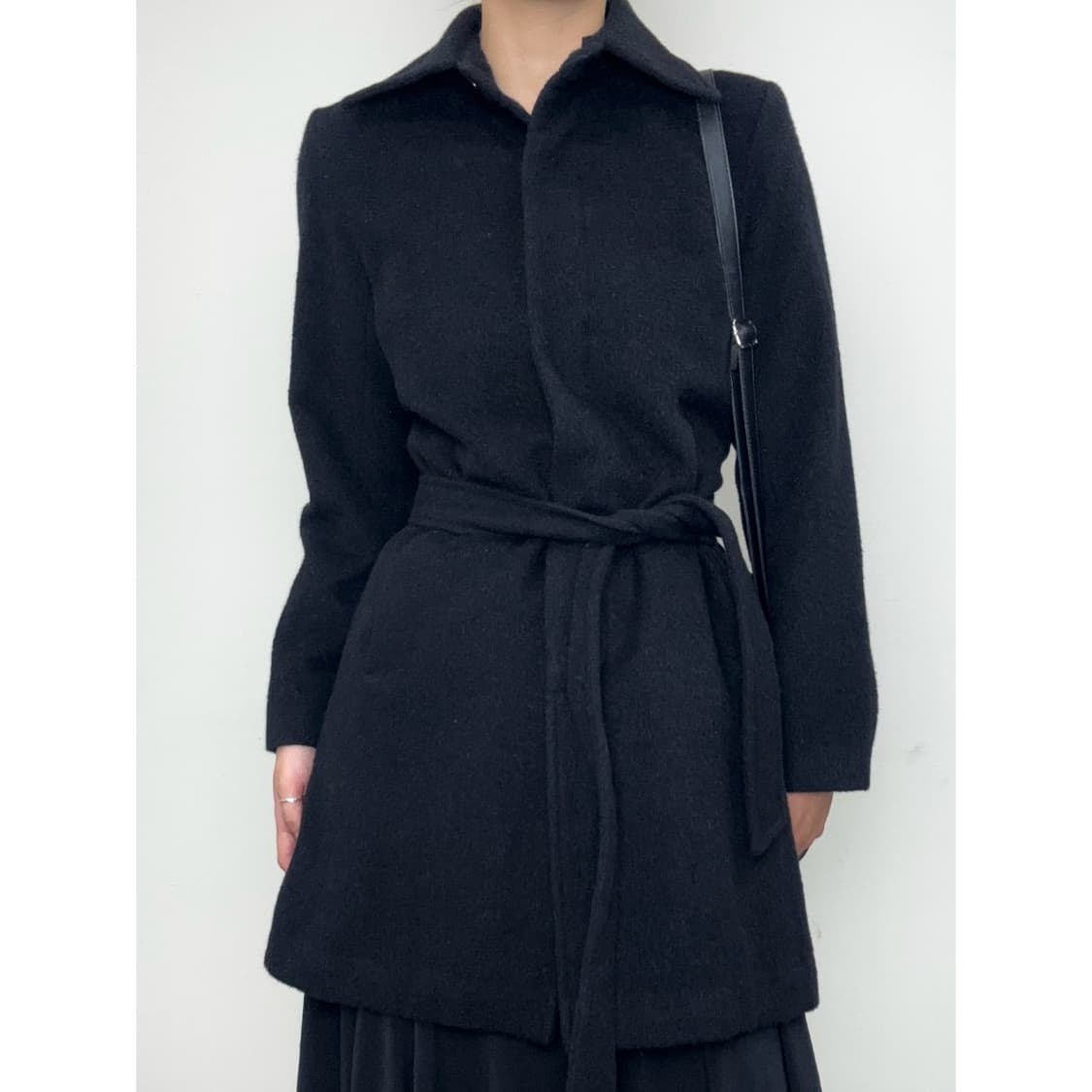 빈티지 블랙 울 앙고라 코트 상품이미지3