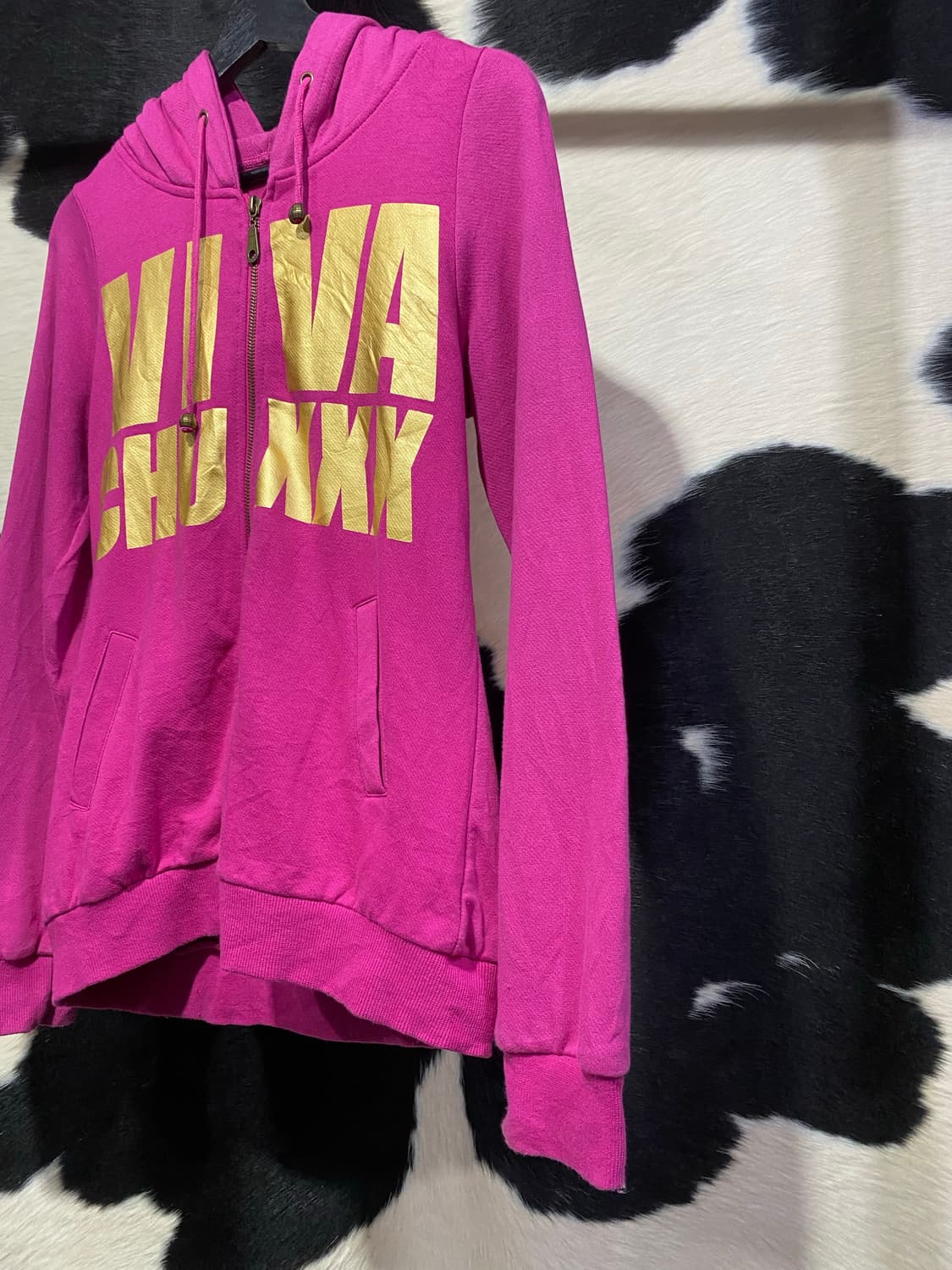 Japanese vtg y2k 골드 레터링 후드집업 상품이미지3