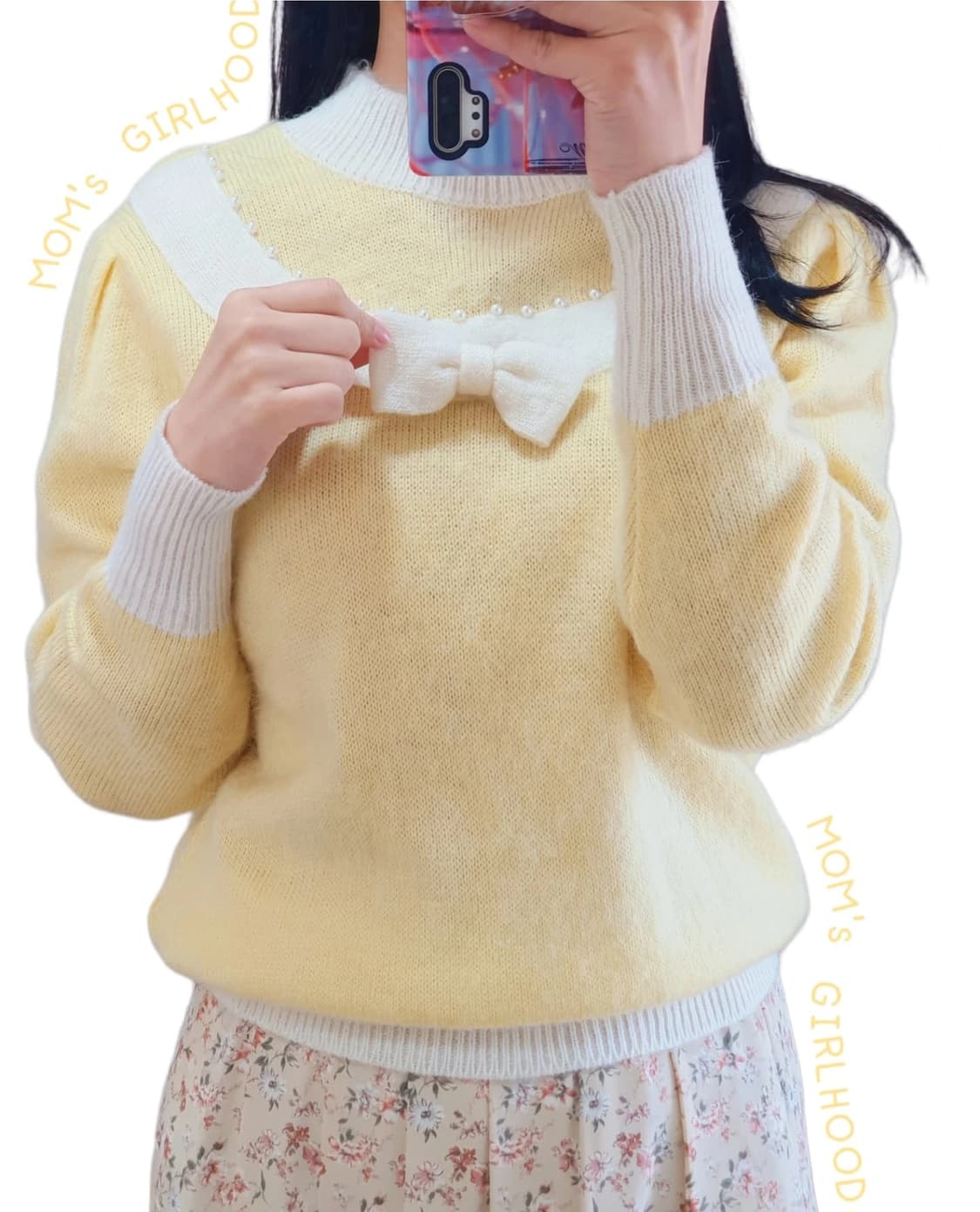 빈티지 무드 앤 리본 니트 상품이미지1