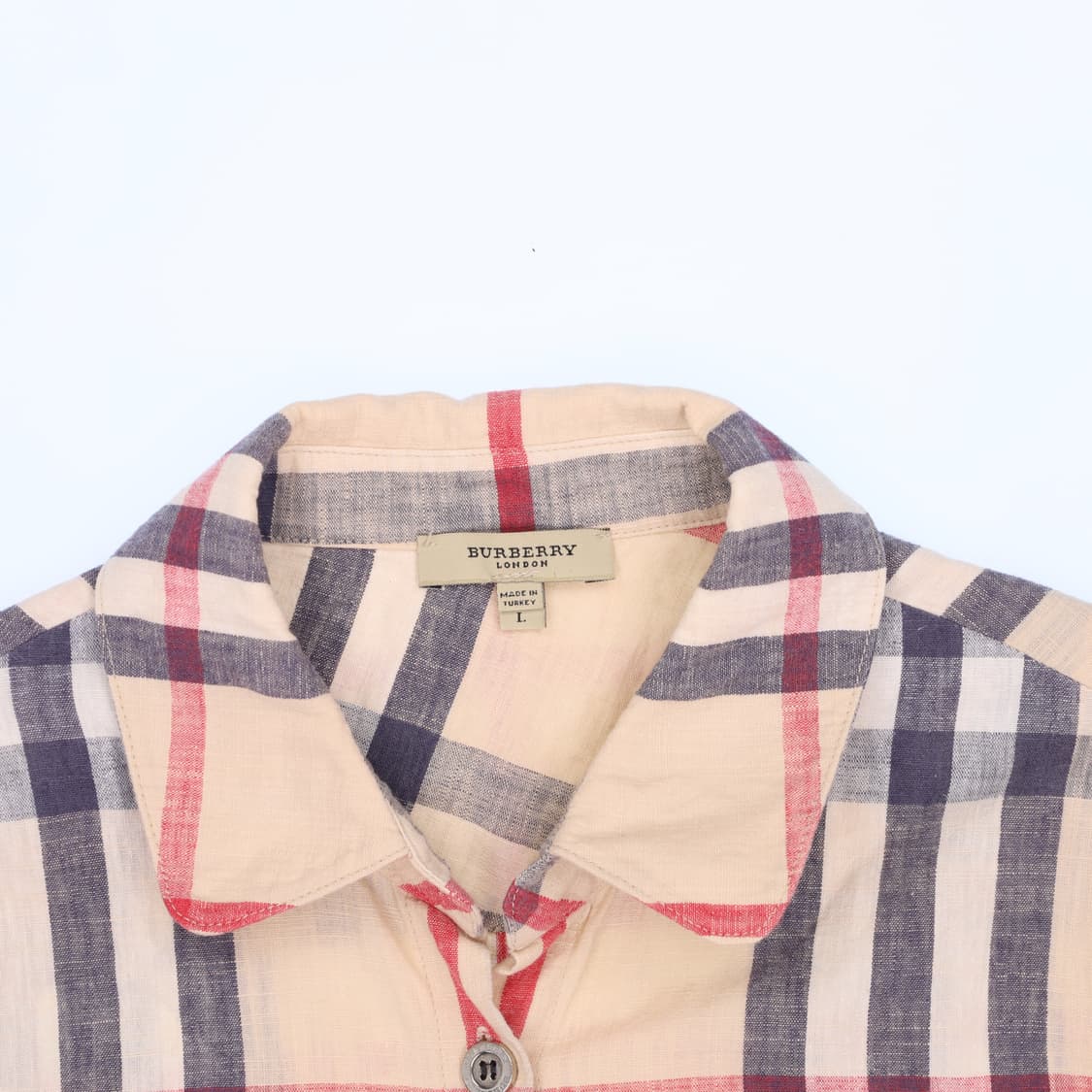 L 버버리 린넨 노바체크 셔츠 남방 0223M2 상품이미지4