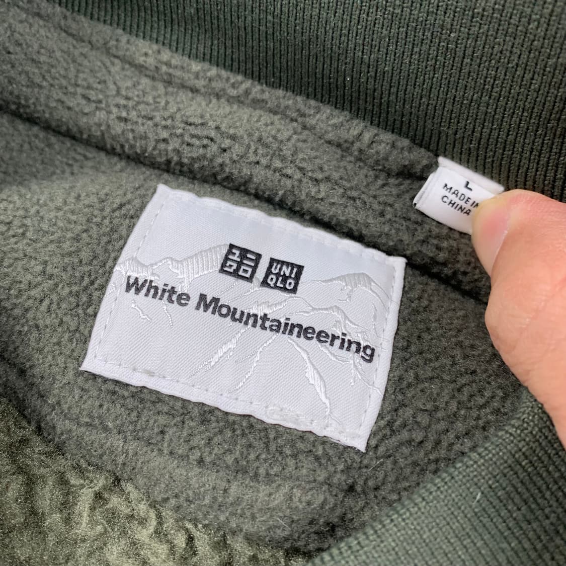 유니클로x화이트마운티니어링 플리스 자켓 올리브 상품이미지6
