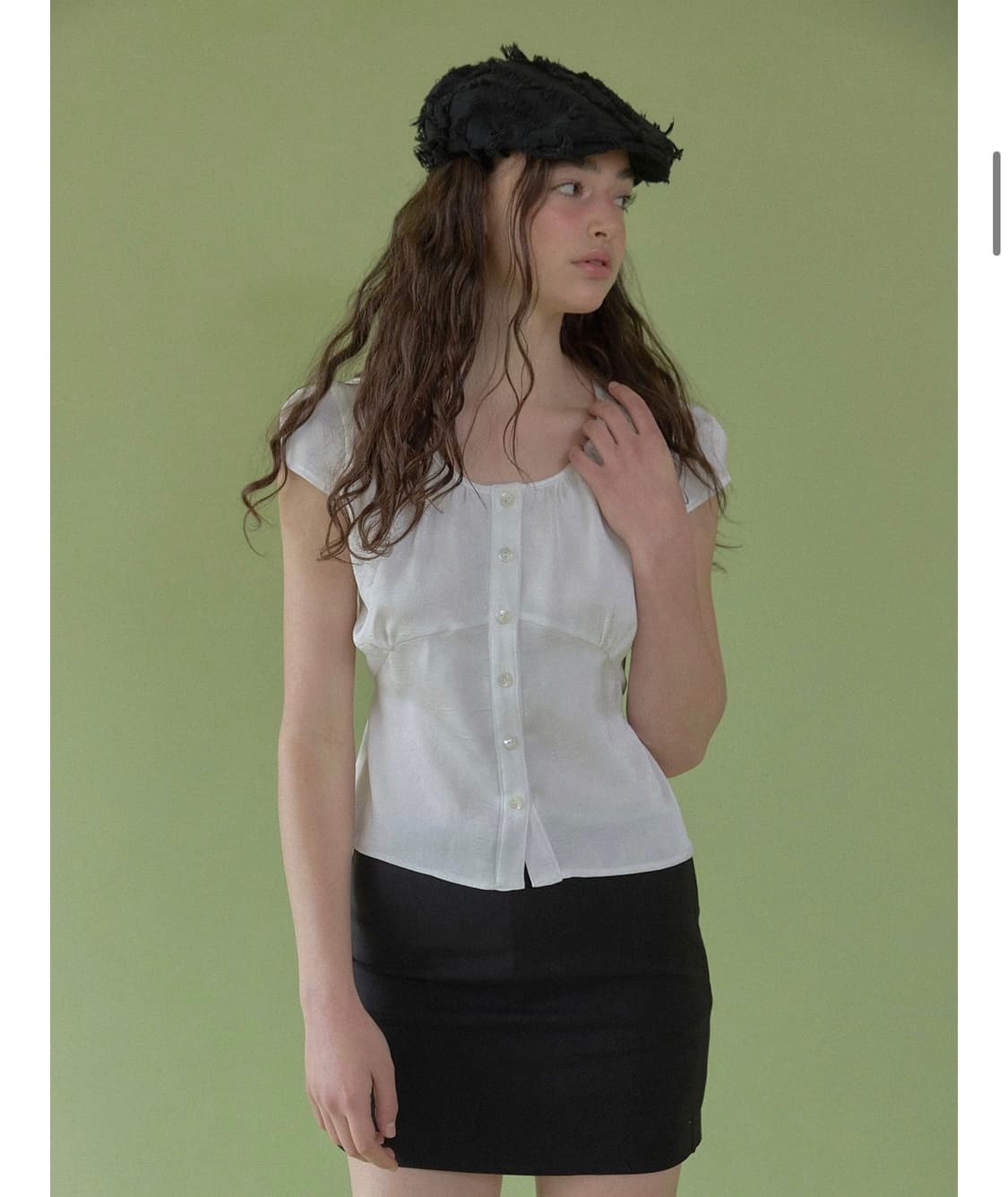 Soft gleam blouse (white) 상품이미지1