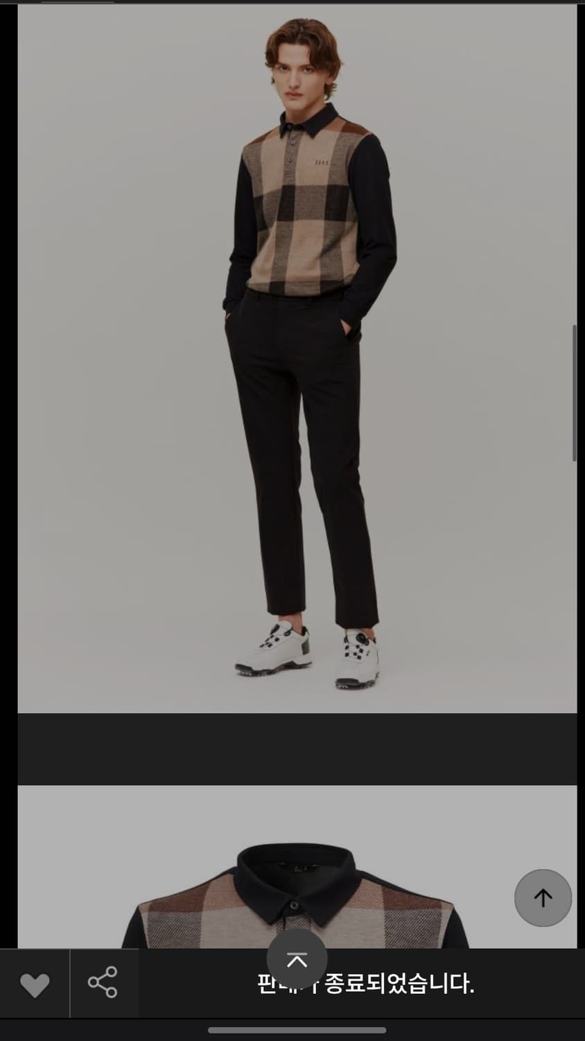 닥스 골프 체크배색 긴팔 카라티 상품이미지9