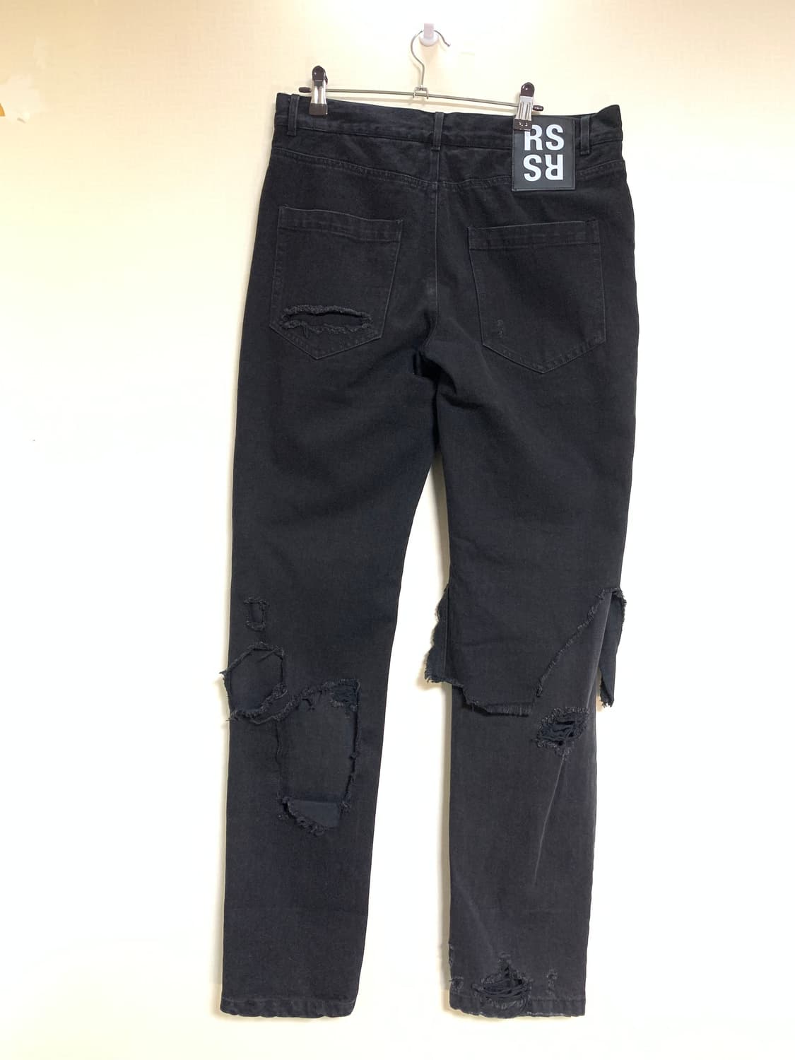 라프 시몬스 블랙 데미지 워싱 데님 팬츠 사이즈(31) 상품이미지2