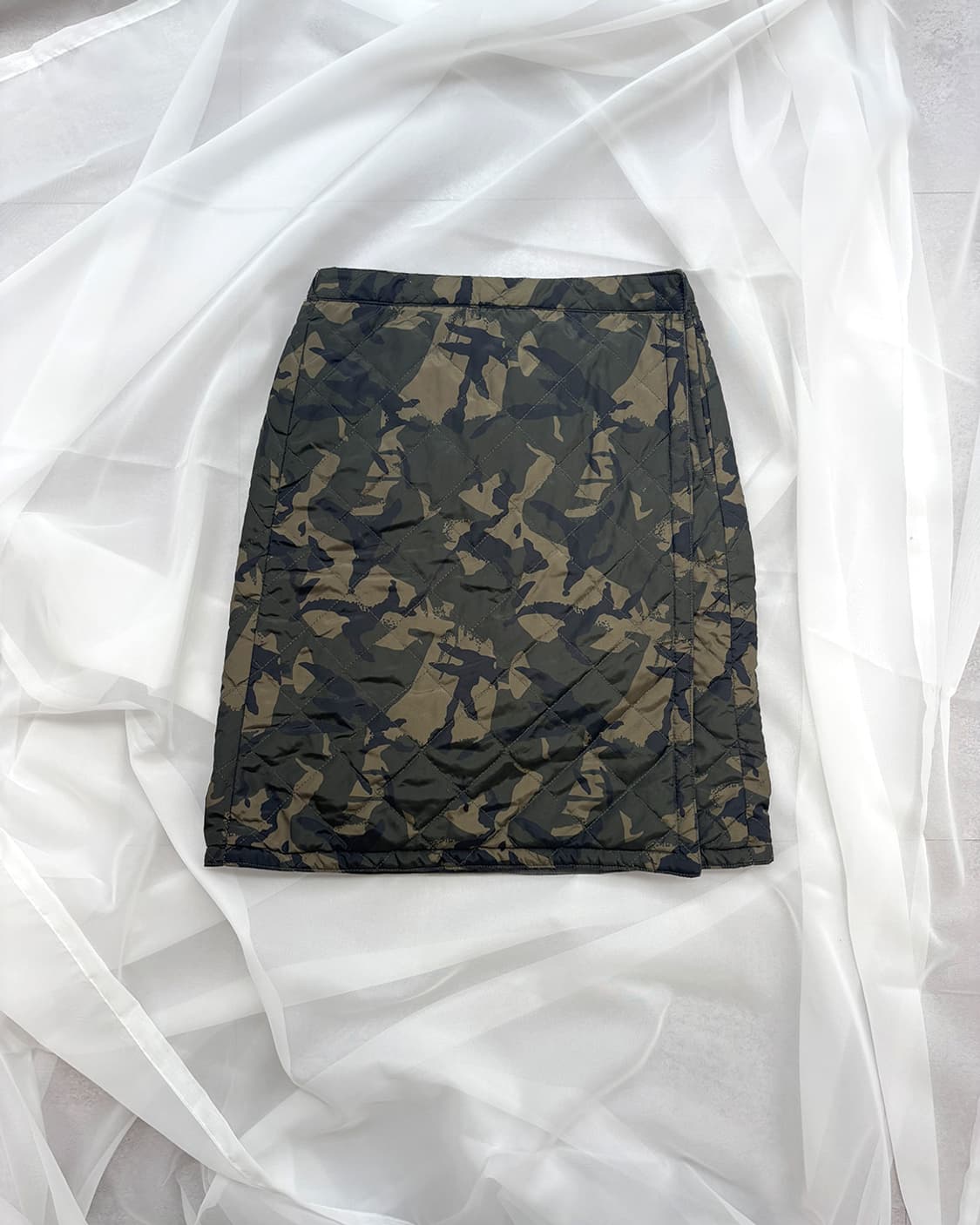 카모플라쥬 퀼티드 리버서블 랩 스커트 상품이미지5