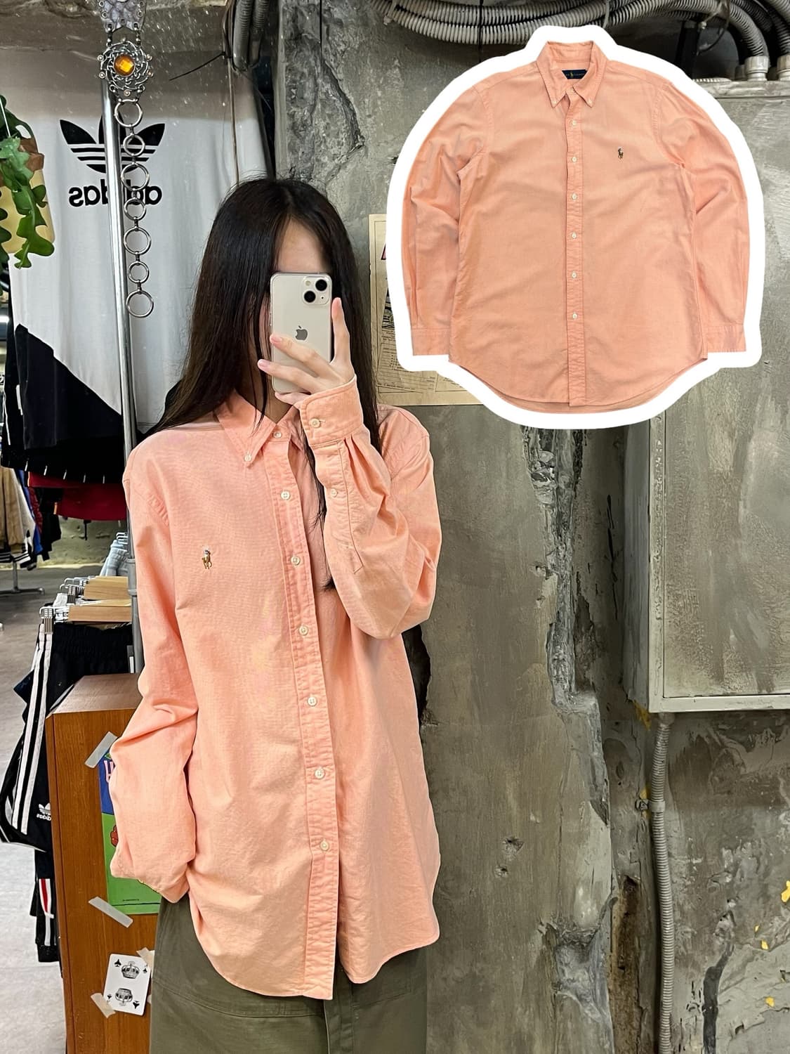 폴로 랄프로렌 셔츠 코랄 M #csz404 상품이미지1