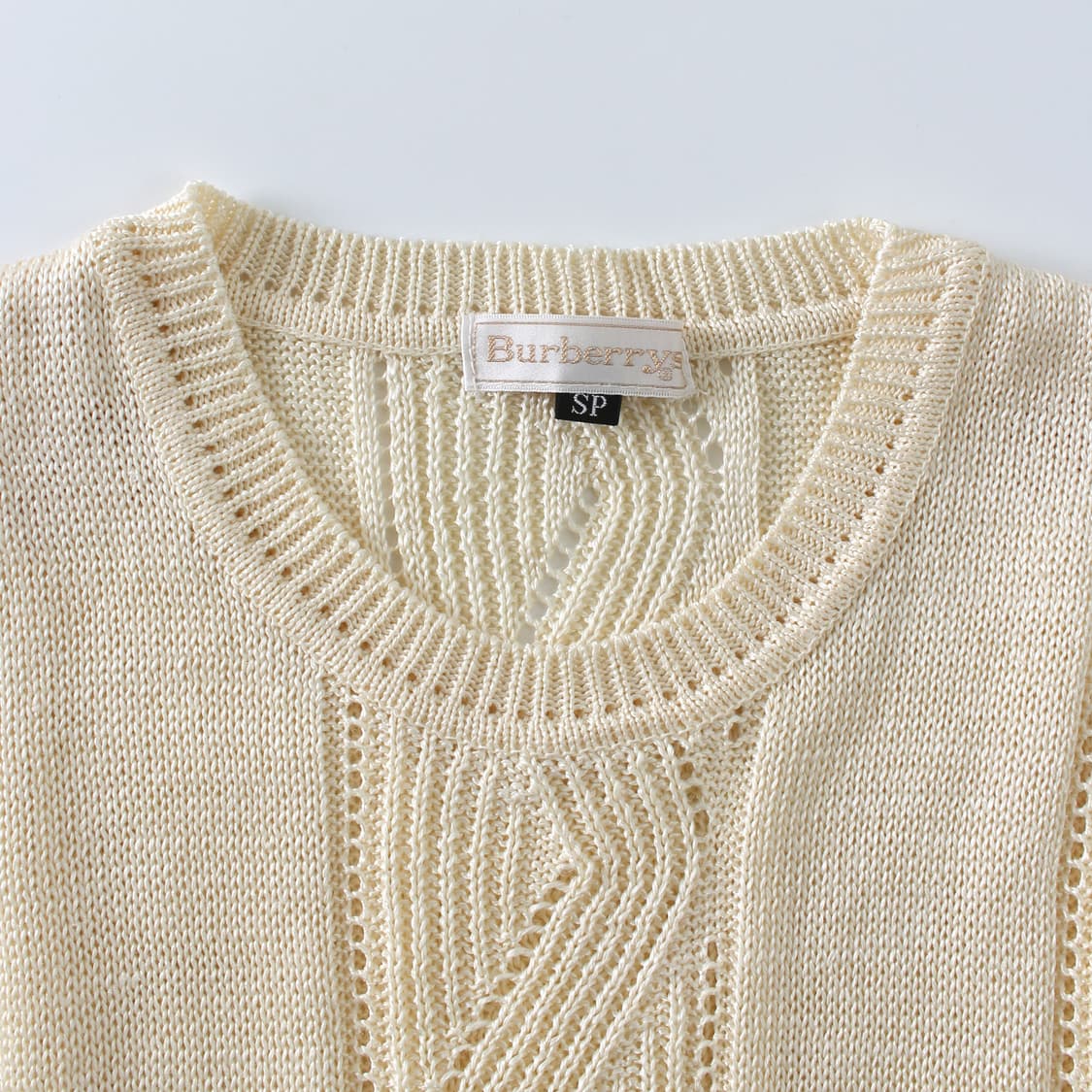 버버리 Burberry 빈티지  실크 반팔 아이보리 니트 상품이미지2